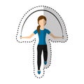 woman athlete avatar character jump rope