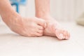 Woman athlete foot Royalty Free Stock Photo