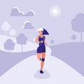 Woman athlete running avatar character