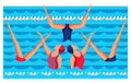 Woman athlete on synchronized swimming performance Royalty Free Stock Photo