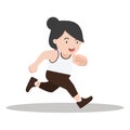 Woman attractive running cartoon style