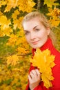 Woman in atumn forest