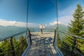 Woman on Aussichtsplattform Cardada platform Royalty Free Stock Photo