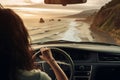 Road woman trip people vacation auto young happy driving lifestyle female summer traveling driver Royalty Free Stock Photo