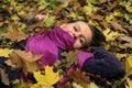 Woman in autumn park Royalty Free Stock Photo