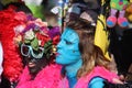 Woman in Avatar Makeup and Costume. Carnival of Nice 2016