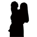 A woman and baby, body part silhouette vector