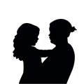 A woman and baby, body part silhouette vector