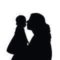 A woman and baby head, silhouette vector