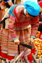 Woman with baby on the market at Bac Ha,Vietnam Royalty Free Stock Photo