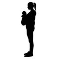 Woman with babycarrier _silhouette