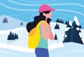 woman with backpack hiking wanderlust