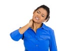 Woman with really bad neck pain Royalty Free Stock Photo