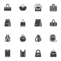 Woman bag and handbag vector icons set Royalty Free Stock Photo