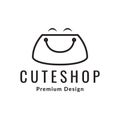 Woman bag smile shopping logo design, vector graphic symbol icon illustration creative idea Royalty Free Stock Photo