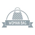 Woman bags logo, simple gray style