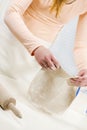 Woman Baking Pizza