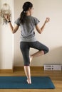 Woman in balance doing yoga