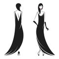 Woman in the ball gown black