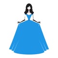 Woman in the ball gown blue Royalty Free Stock Photo