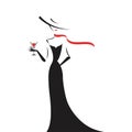 Woman in the ball gown silhouette