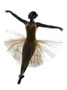 Woman ballerina ballet dancer dancing silhouette Royalty Free Stock Photo