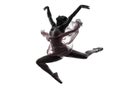 Žena balerína tanečník tanec silueta 