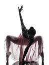 Woman ballerina ballet dancer dancing silhouette Royalty Free Stock Photo