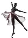 Woman ballerina ballet dancer dancing silhouette Royalty Free Stock Photo