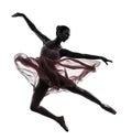 Woman ballerina ballet dancer dancing silhouette Royalty Free Stock Photo