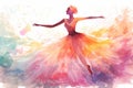 Woman tutu beauty ballet dance ballerina elegance young illustration dancer art