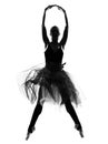 Woman ballet dancer dancing ballerina silhouette Royalty Free Stock Photo