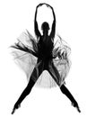 Woman ballet dancer leap dancing Royalty Free Stock Photo