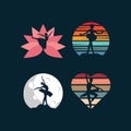 woman ballet dancer logo collection set icon, Symbol Icon Illustration design template