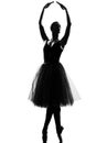 Woman ballet dancer standing pose tiptoe Royalty Free Stock Photo