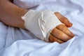 Hand accident bandage Royalty Free Stock Photo