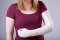 Woman with bandaged arm Royalty Free Stock Photo