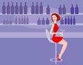 Woman in bar