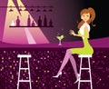 Woman in bar Royalty Free Stock Photo