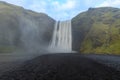 Woman at the base of SkÃ³gafoss