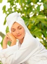 Woman after bath Royalty Free Stock Photo