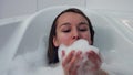 Bathing with bubbles Royalty Free Stock Photo