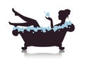 Woman in a bath with foam Royalty Free Stock Photo