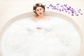 Woman bathing in a spa bath