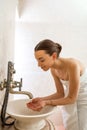 Woman in the bathroom Royalty Free Stock Photo