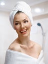 Woman with bathtowel Royalty Free Stock Photo