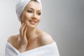 Woman with bathtowel Royalty Free Stock Photo