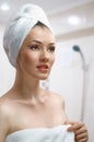 Woman with bathtowel Royalty Free Stock Photo