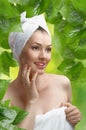 Woman with bathtowel Royalty Free Stock Photo