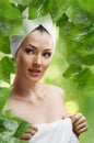 Woman with bathtowel Royalty Free Stock Photo